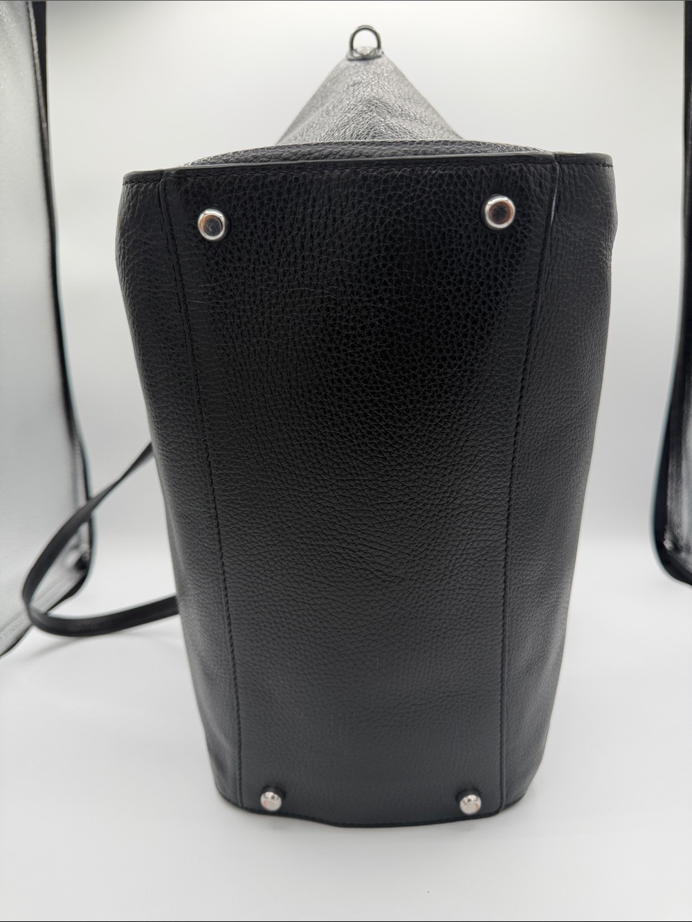 Coach Black Pebbled Leather Tote with Red Heart Charm - Picture 6 of 9